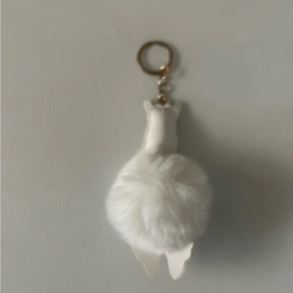 Llama Keychain with Fluffy Pom Pom